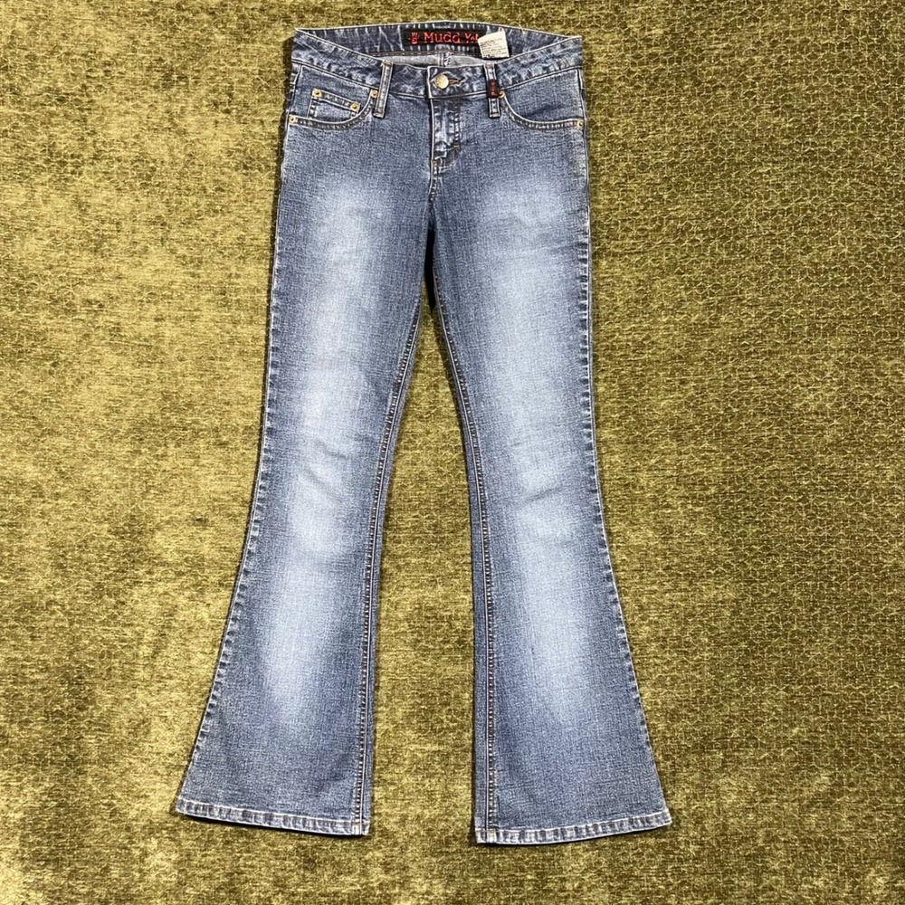 Mudd Flare Jeans Women Size 3 Blue Denim Low Rise Y2K Style 4HC011K